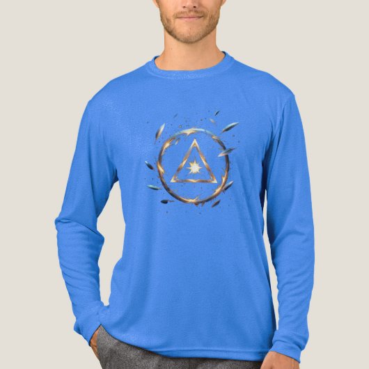 浮遊する剣と幻想の紋章 – 魔法のエネルギー トライブレンドTシャツ (正面)