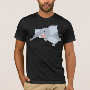 浮遊する漫画の象のTシャツ Tシャツ