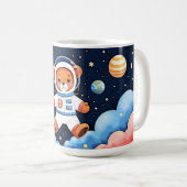 浮遊テディ宇宙飛行士 コーヒーマグカップ (正面右)