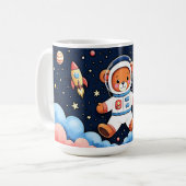 浮遊テディ宇宙飛行士 コーヒーマグカップ (正面左)