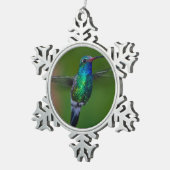 浮遊ハチドリ スノーフレークピューターオーナメント (右)