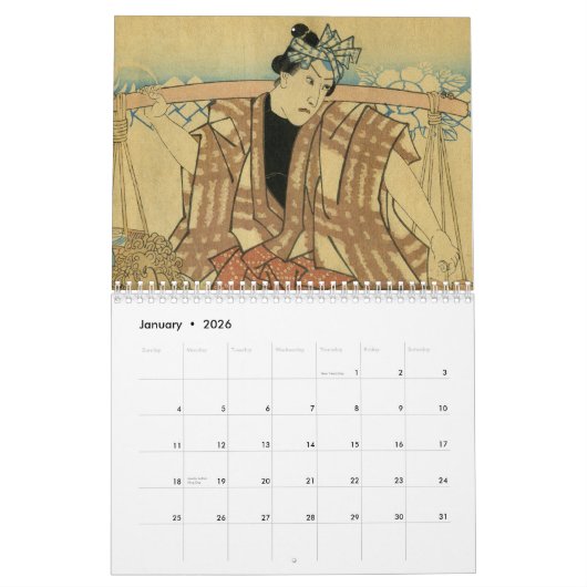 浮遊世界 カレンダー (1月 2026)