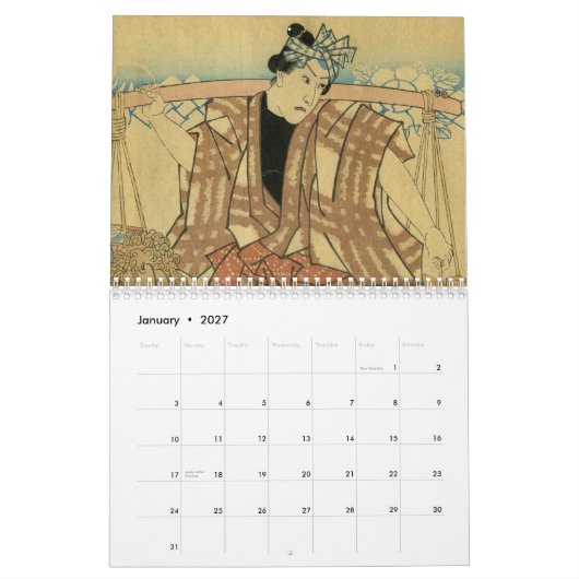 浮遊世界 カレンダー (1月 2027)