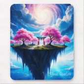 浮遊島の桜アート マウスパッド (正面)