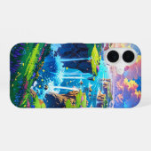 浮遊幻想島 iPhone 16ケース (裏面横)