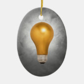 浮遊金ゴールドの電球のオーナメント セラミックオーナメント (正面)