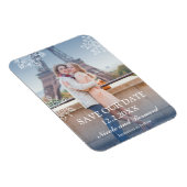 浮遊雪片Winter Photo Save the Date マグネット (右側)