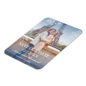 浮遊雪片Winter Photo Save the Date マグネット (左側)