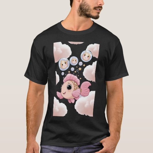 浮遊雲の魚 Tシャツ (正面)