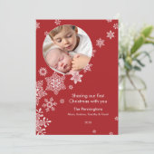 浮雪のファーストクリスマス ホリデー フォト シーズンカード (スタンド正面)