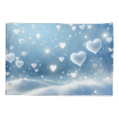 浮雪ハートと雪片 枕カバー (裏面-左)