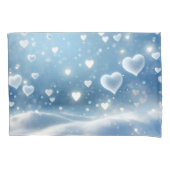 浮雪ハートと雪片 枕カバー (正面左)