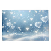 浮雪ハートと雪片 枕カバー (正面右)