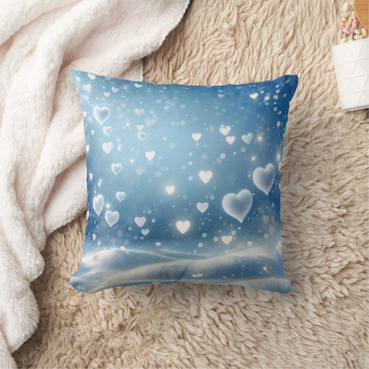 浮雪ハート クッション (ブランケット)
