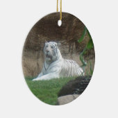 浴する白いトラのオーナメントの~の絶滅危ぐ種 セラミックオーナメント (右)