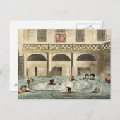 浴場での公衆浴場またはスティーイングアライブプリントpu ポストカード (正面/裏面)