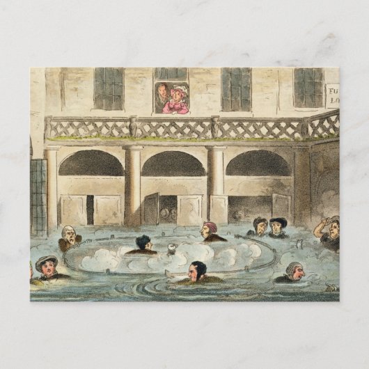 浴場での公衆浴場またはスティーイングアライブプリントpu ポストカード (正面)