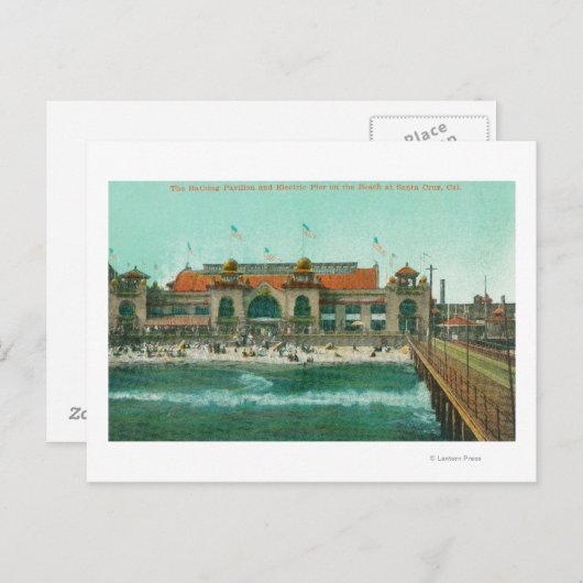 浴場と桟橋の景色 ポストカード (正面/裏面)