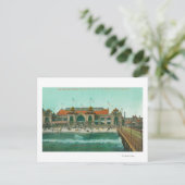 浴場と桟橋の景色 ポストカード (スタンド正面)