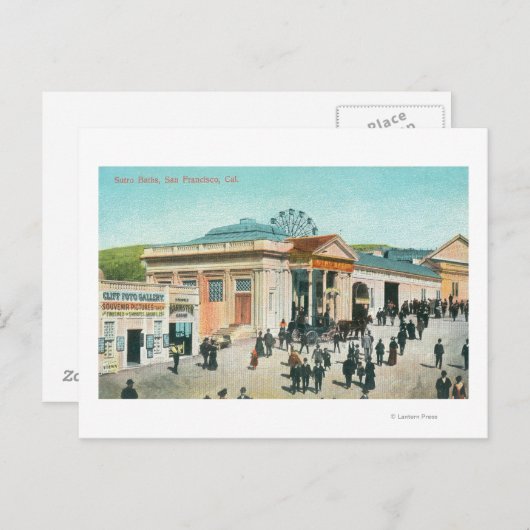 浴場の外観 ポストカード (正面/裏面)