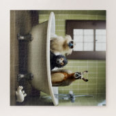 浴室おもしろいの動物 ジグソーパズル (横)