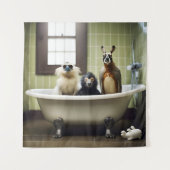 浴室おもしろいの動物 タペストリー (正面)