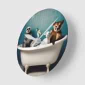 浴室おもしろいの動物 ラウンド壁時計 (傾斜)