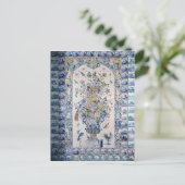 浴室からのデルフトのタイルのパネル ポストカード (スタンド正面)