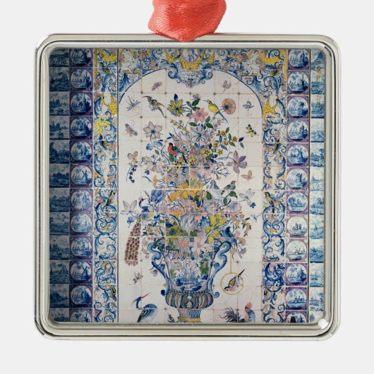 浴室からのデルフトのタイルのパネル メタルオーナメント (正面)