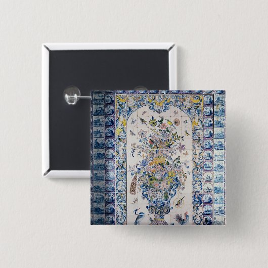 浴室からのデルフトのタイルのパネル 缶バッジ (正面&裏面)