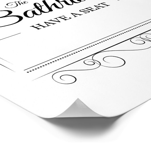 浴室には座席のヴィンテージおもしろいバスルームの標識がある ポスター (角)