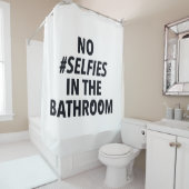 浴室にセルフィーなしおもしろい シャワーカーテン (インサイチュ)