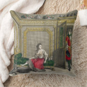 浴室のために衣服をとっている女性出版されたc.1688-90 クッション (ブランケット)