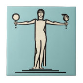 浴室のタイルのヴィンテージのフランス人のアールデコ タイル (正面)