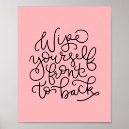 浴室のポスターを前から後おもしろいろに拭く ポスター