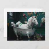 浴室のユニコーンの奇妙な光景 ポストカード (正面/裏面)