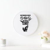 浴室のルール ラージ壁時計 (ホーム)