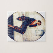 浴室のヴィンテージの女性 ジグソーパズル (横)