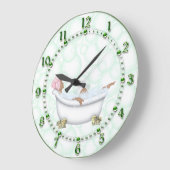 浴室の光沢のある数字のバブル ラージ壁時計 (傾斜)