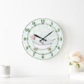 浴室の光沢のある数字のバブル ラージ壁時計 (ホーム)