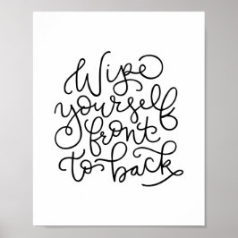 浴室の前から後ろまで自分で拭おもしろいく ポスター