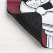 浴室の流し-猫の芸術の白黒猫 マウスパッド (コーナー)