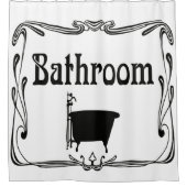 浴室の浴槽の白黒のシャワー・カーテン シャワーカーテン (正面)