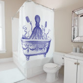 浴室の海軍ヴィンテージのタコが付いているシャワー・カーテン シャワーカーテン (インサイチュ)