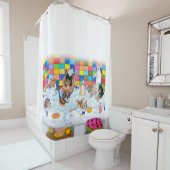 浴室の犬121のおもしろいなチワワ シャワーカーテン (インサイチュ)