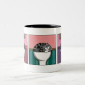 浴室の至福v.1 -猫のマグ ツートーンマグカップ (中央)