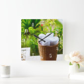 浴室の詳細 スクエア壁時計 (ホーム)