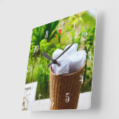 浴室の詳細 スクエア壁時計 (傾斜)