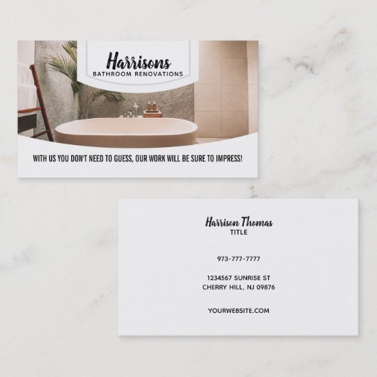 浴室の革新のスローガンの名刺 名刺 (正面/裏面)