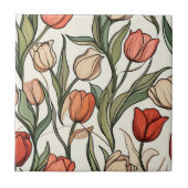 浴室はっきりした床用フローラチューリップ瓦 タイル (正面)